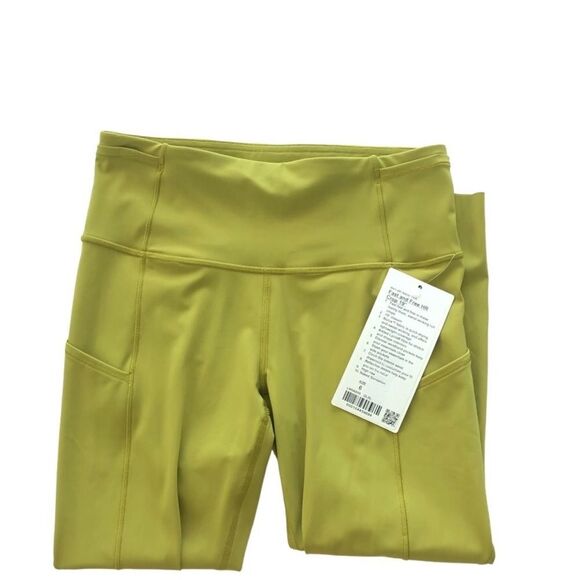 Lululemon Fast and Free Crop II 19" Nulux Golden Lime - Picture 7 of 14